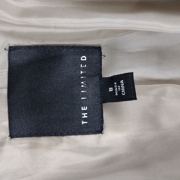 The Limited Taupe Pinstripe One Notched Single Breast Long Sleeve Blazer Jacket - Picture 7 of 16